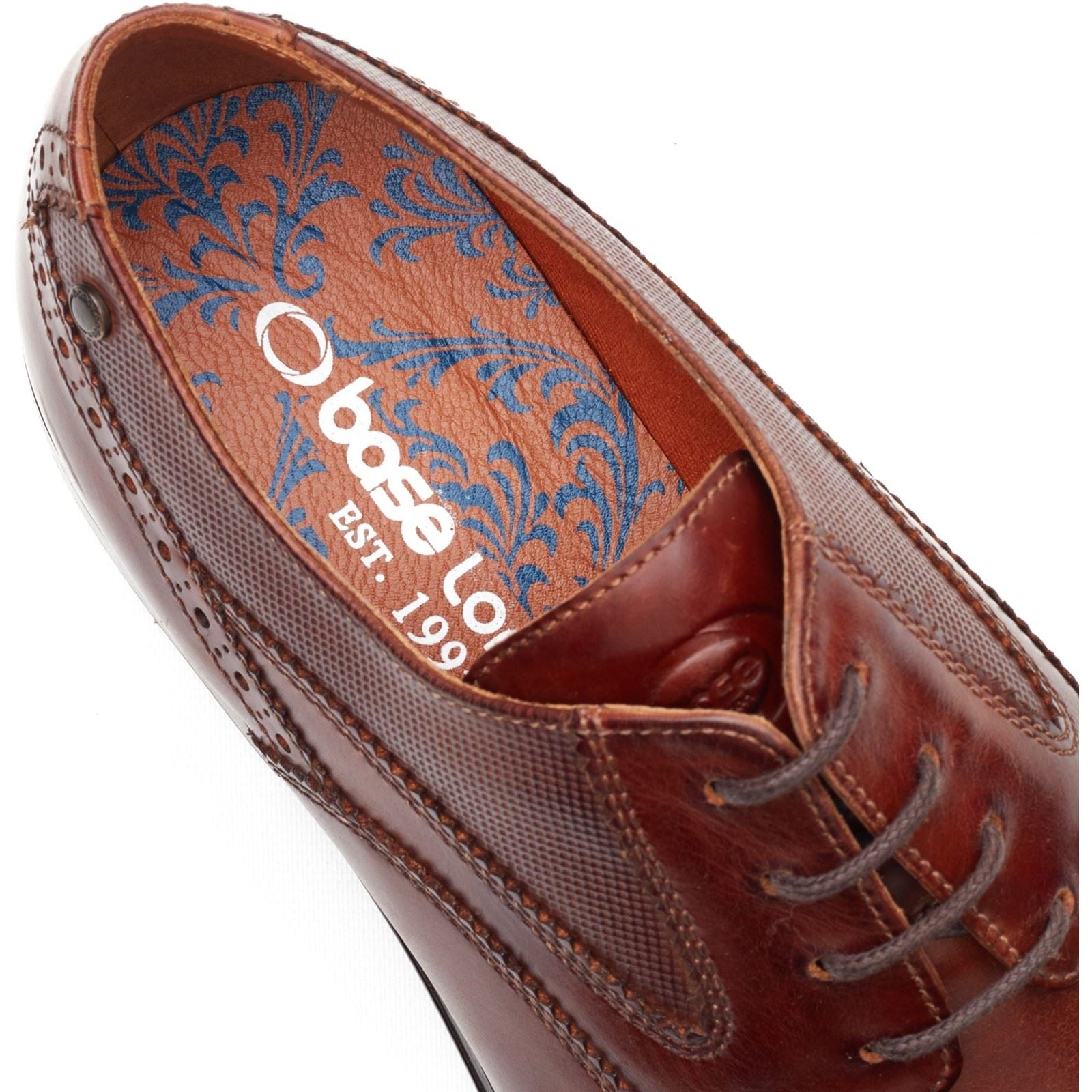 Base London Steeple Brogue Leder Herren Burnt Tan Brogues Schuhe