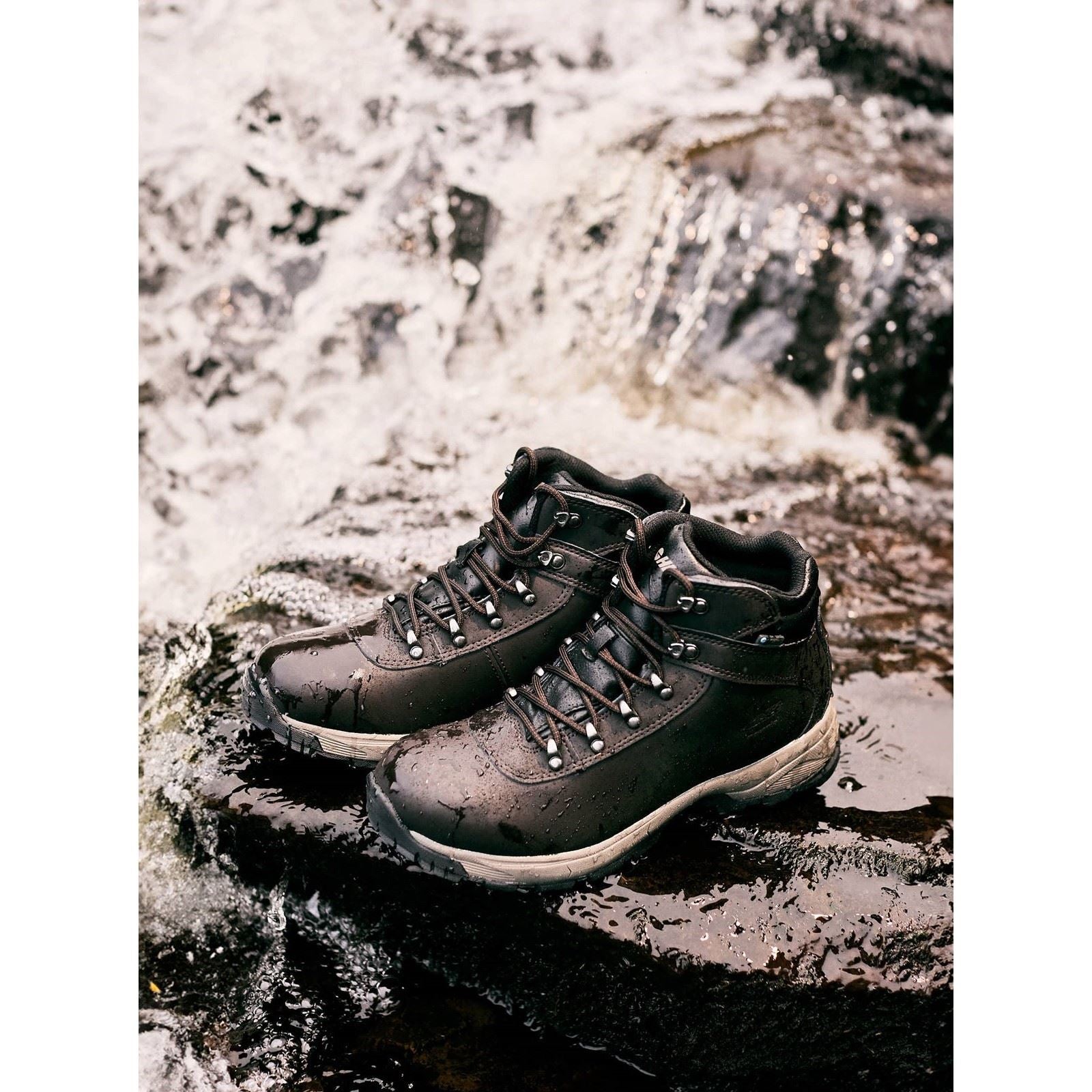 Hi-Tec Eurotrek Lite Waterproof Kunstleder Herren Wanderstiefel In Dunkelschokolade
