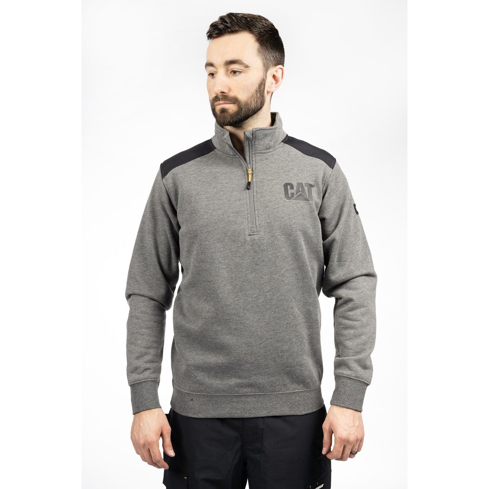 Caterpillar Essential 1/4 Zip Polyester Herren Grau Sweatshirt