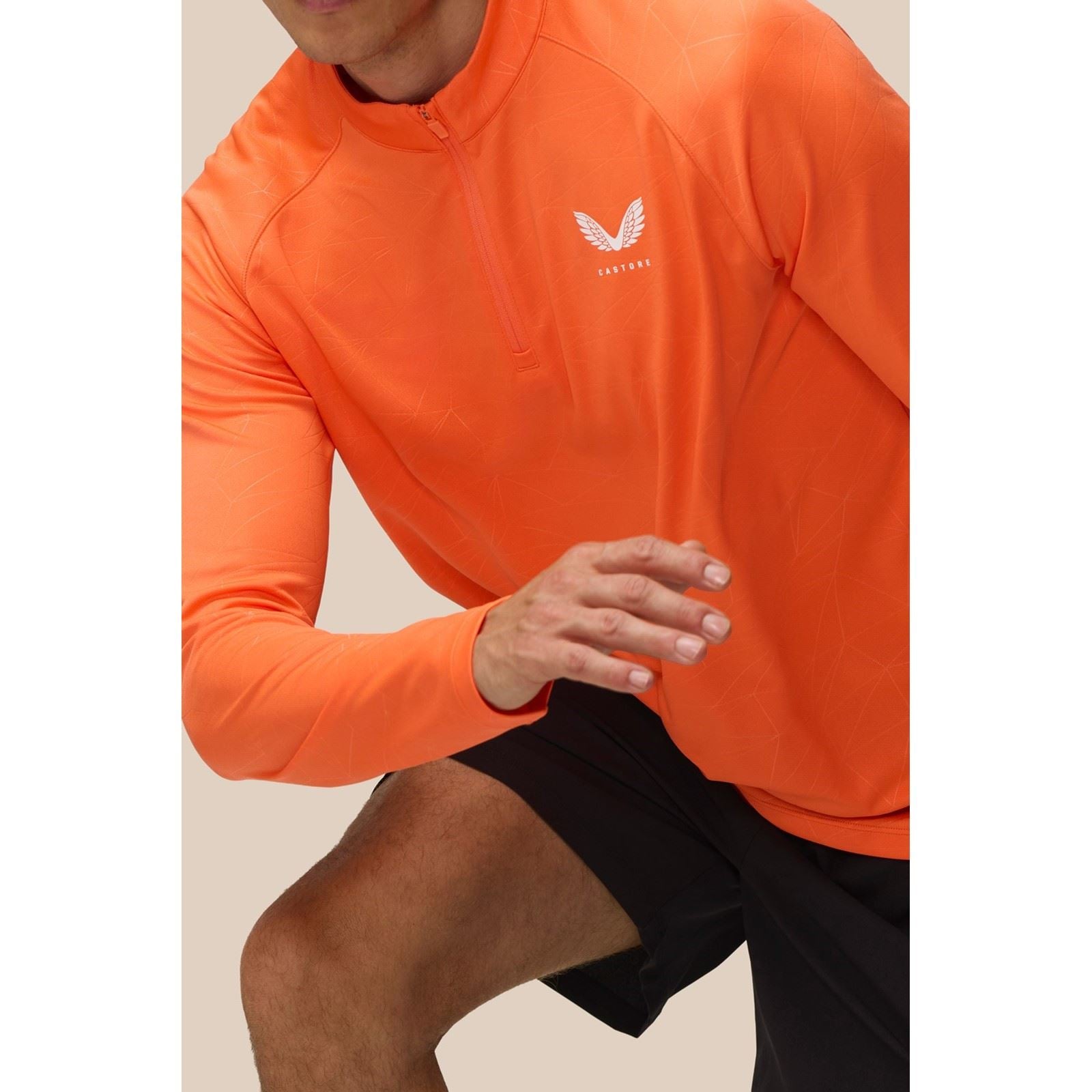 Castore Adapt Training 1/4 Zip Top Polyester Herren Orange Sportshirts