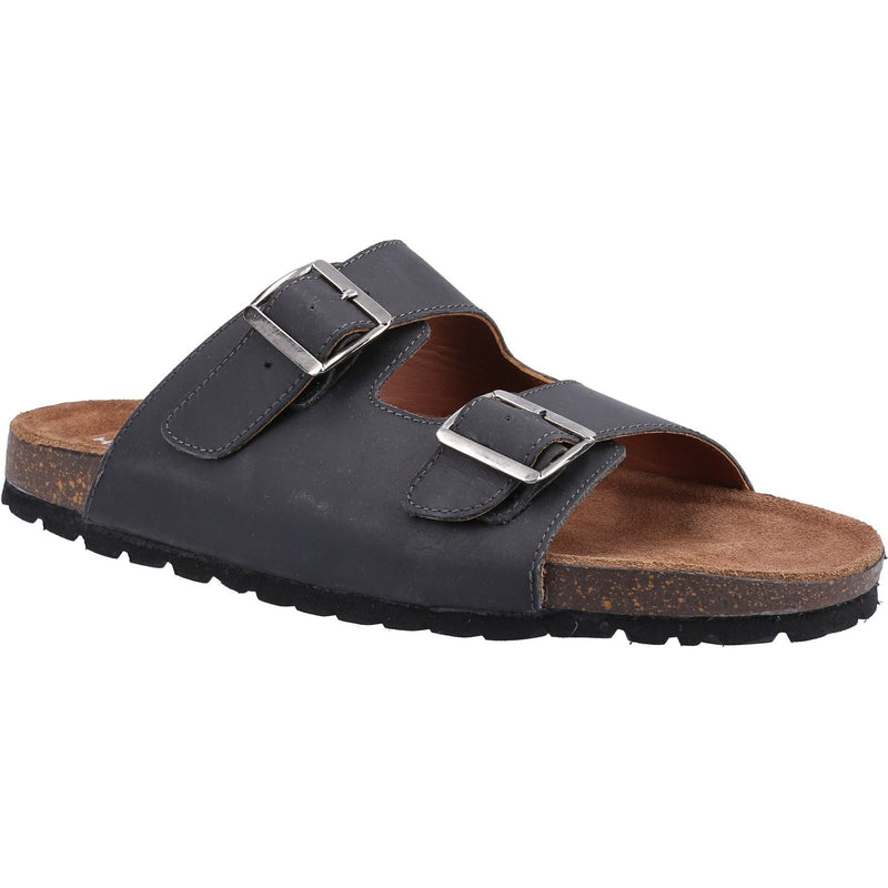 Hush Puppies Nash Slider Herren Sandalen Aus Schwarzem Leder
