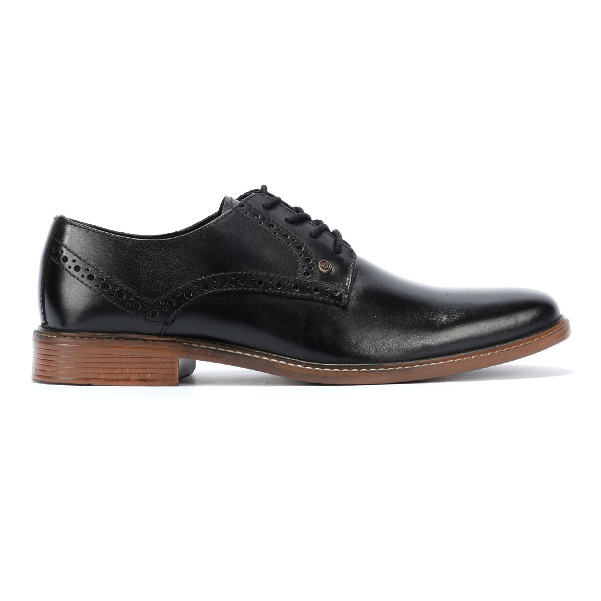 Lambretta Harvey Derby Herren Schwarze Lederschuhe Zum Schnüren