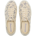 Superga 3750 Seashells Print Baumwoll-Damensneaker In Beige