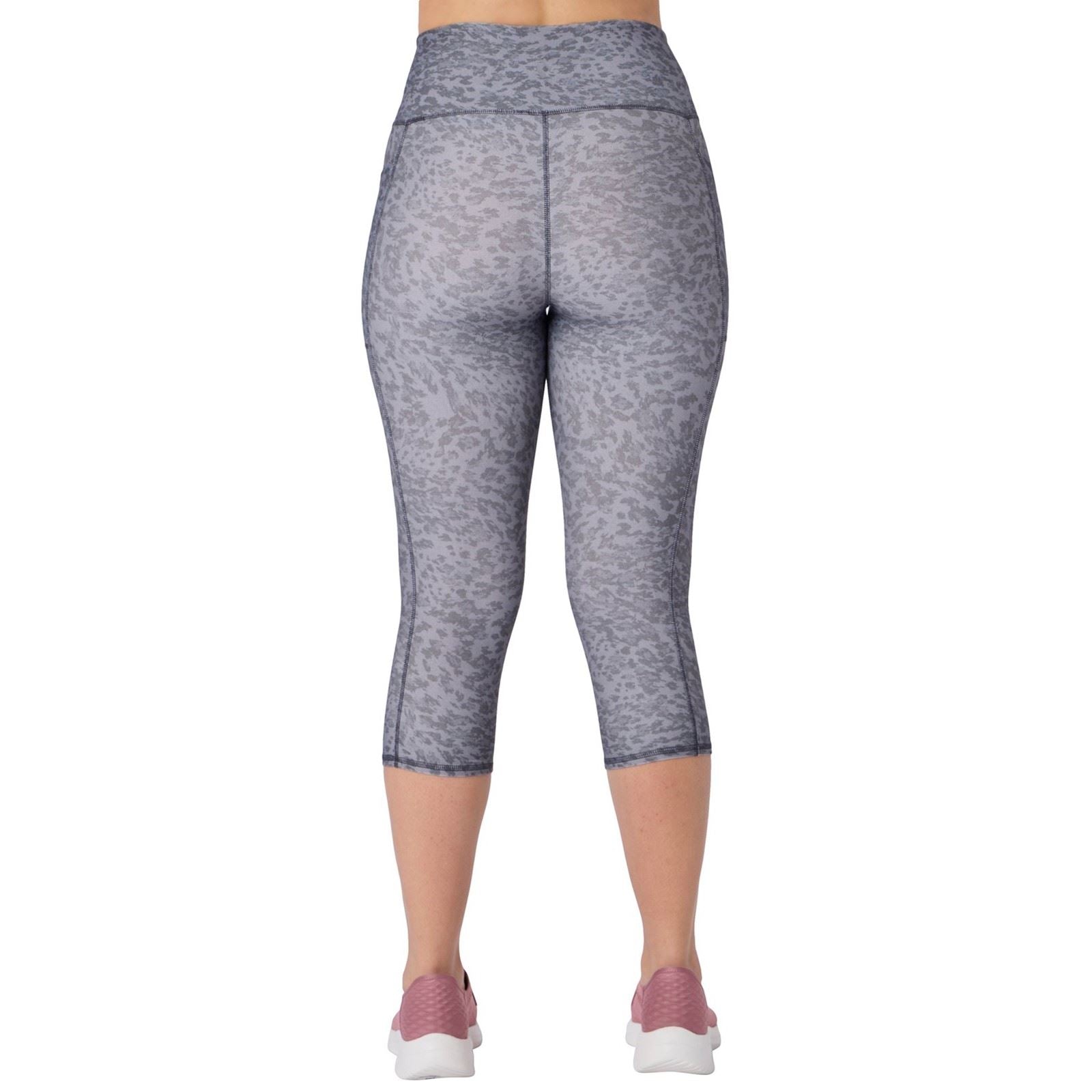 Skechers Goflex Printed Capri Damen Schwarze Sportleggings