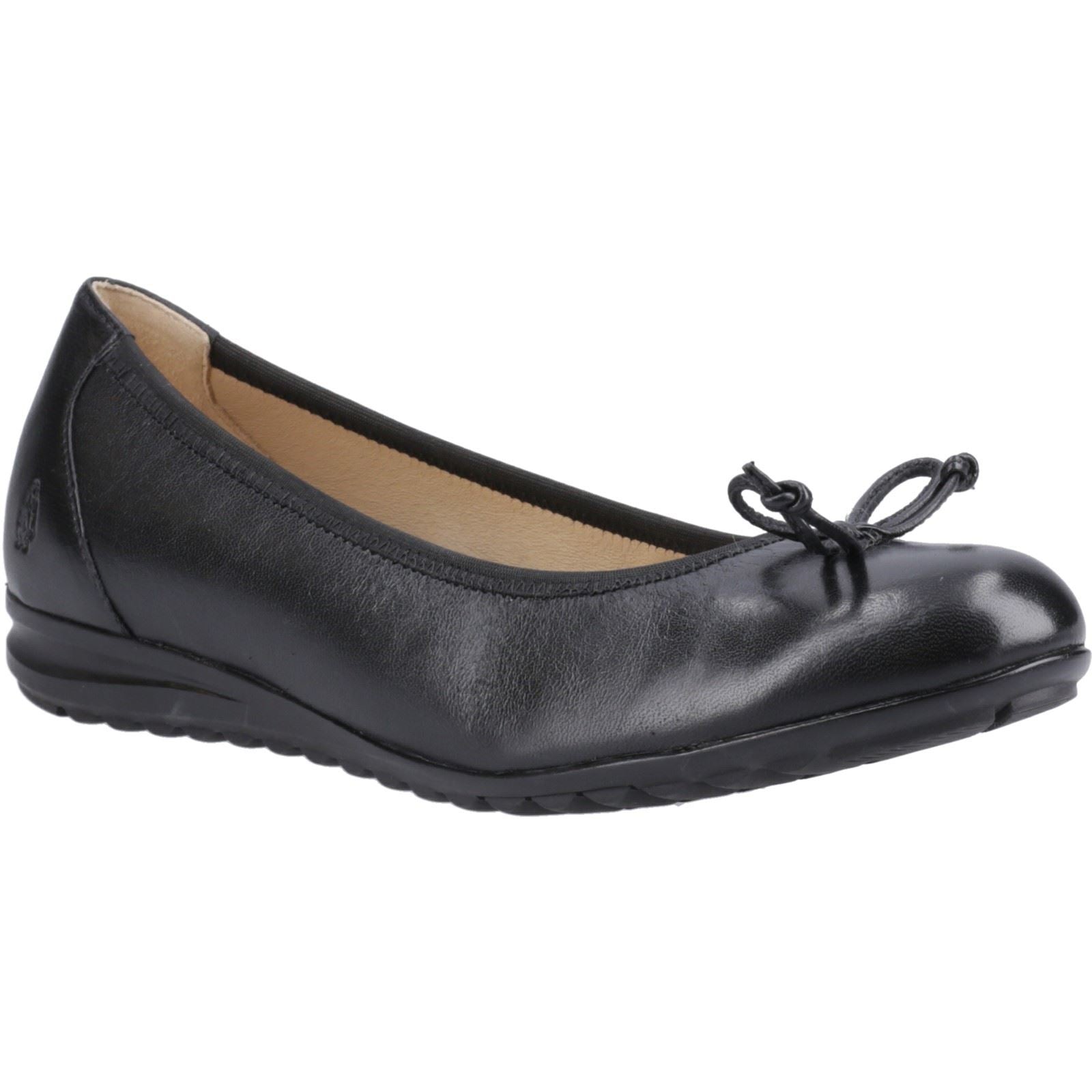 Hush Puppies Lucille Damen Ballerinas aus schwarzem Leder