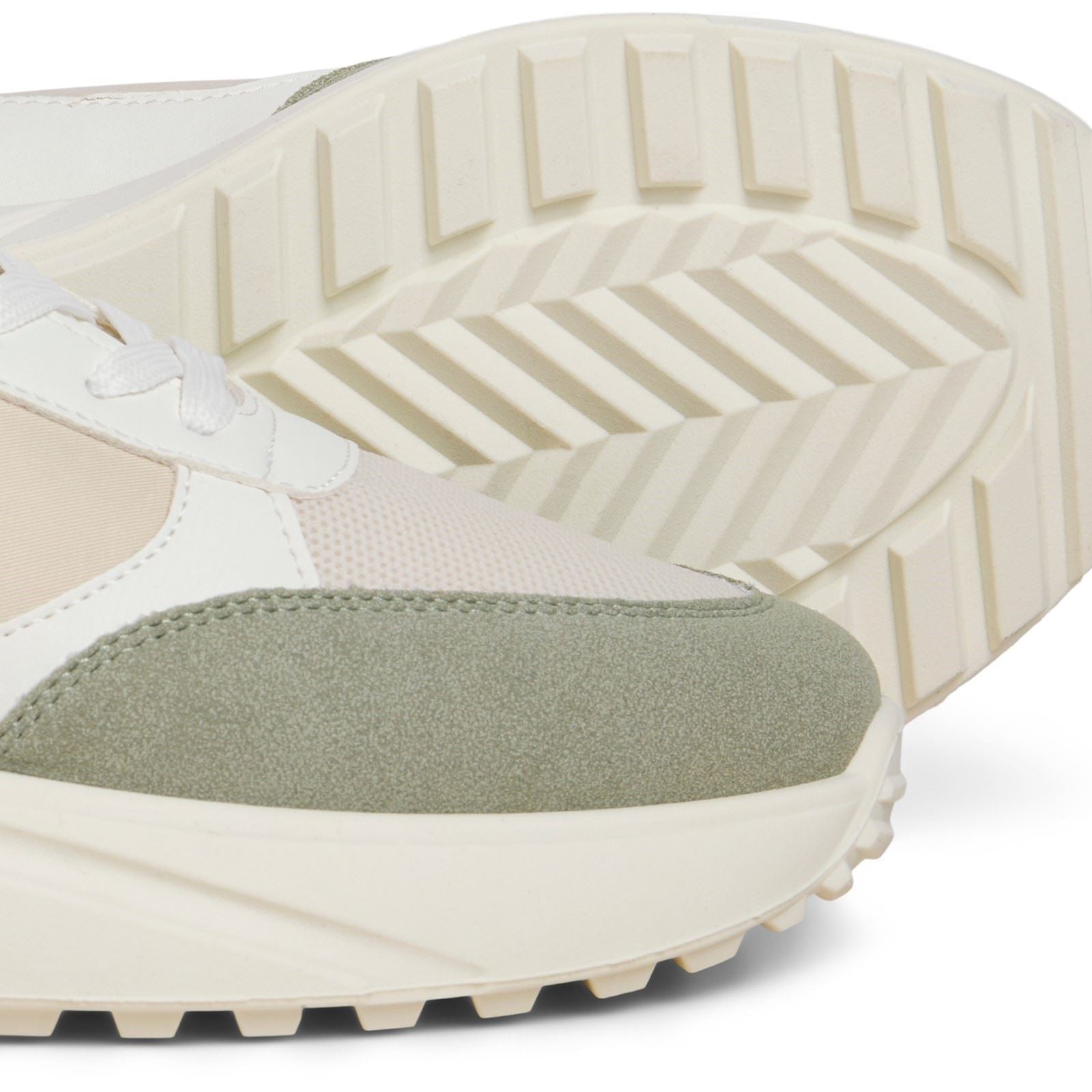 Jack & Jones Aspire Runner Polyurethan Herren Sneakers In Weiß Seagrass / Bronzegrün