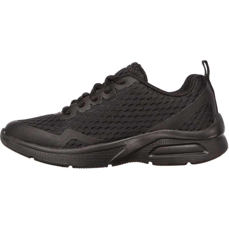 Skechers Microspec Max Jungen Sneaker Aus Schwarzem Polyestertextil & Besatz