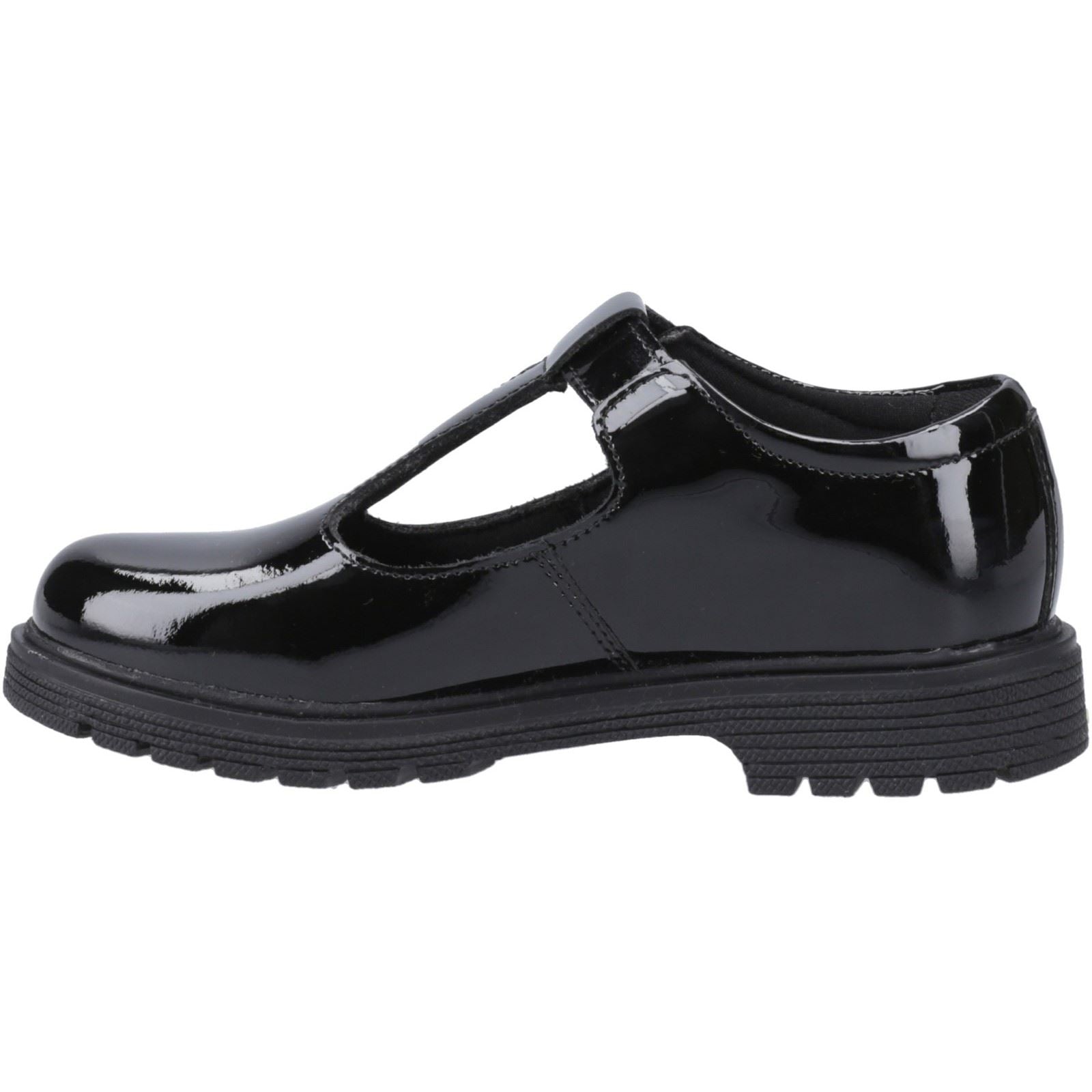 Hush Puppies Gracie Junior Patent Mädchenschuhe Aus Schwarzem Lackleder
