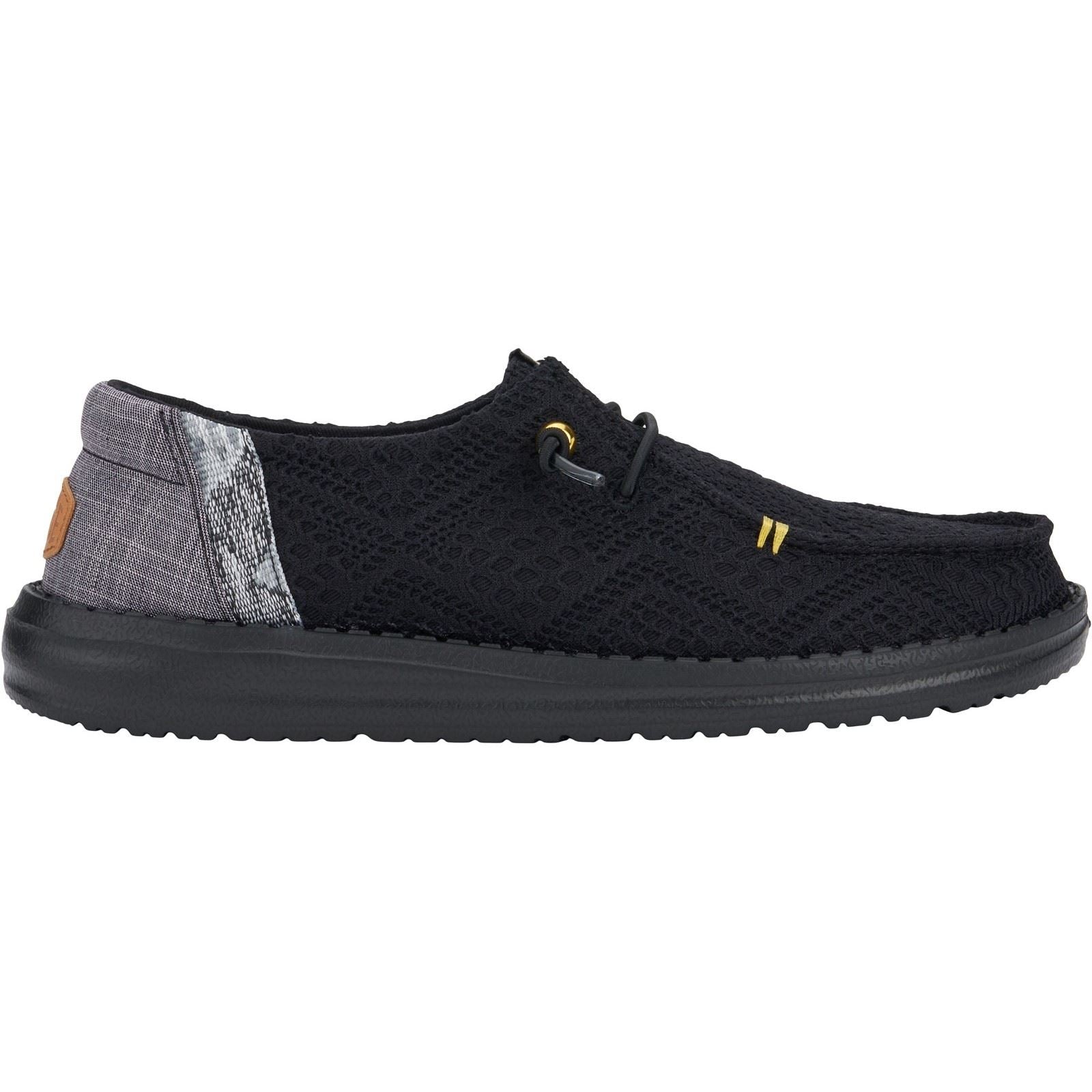 HEYDUDE Wendy Boho Crochet Polyester Damen Schwarz Slipper