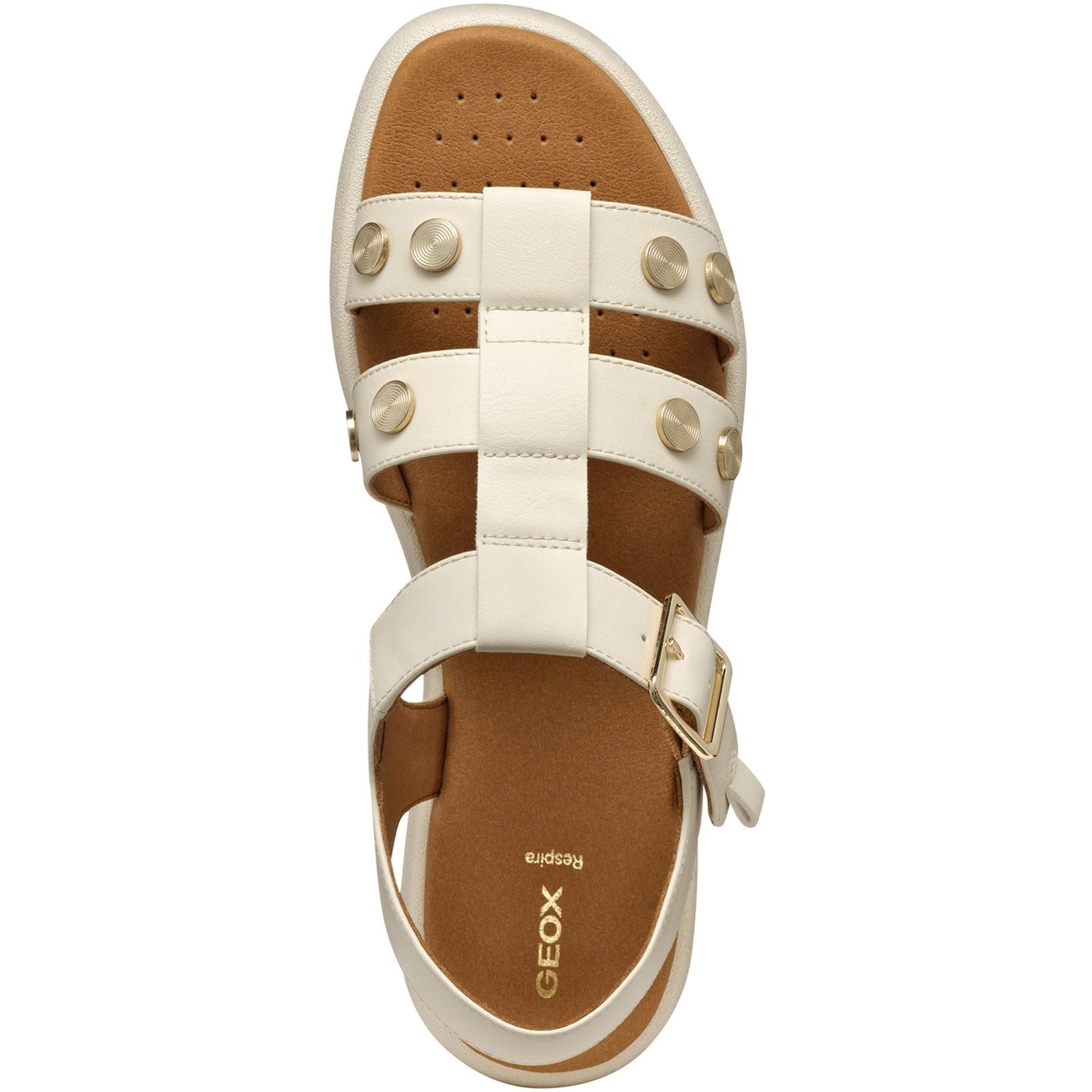 Geox D CAMALEI Synthetische Polyurethan Damen Papyrus Sandalen