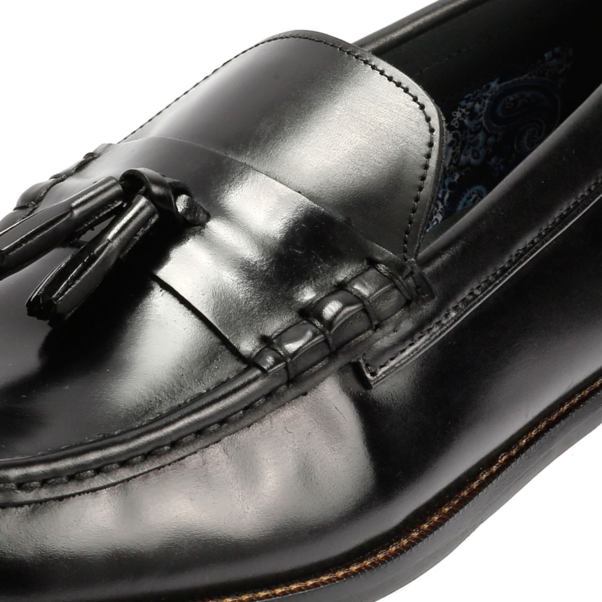 Ben Sherman Sid Leder Herren Schwarze Slipper