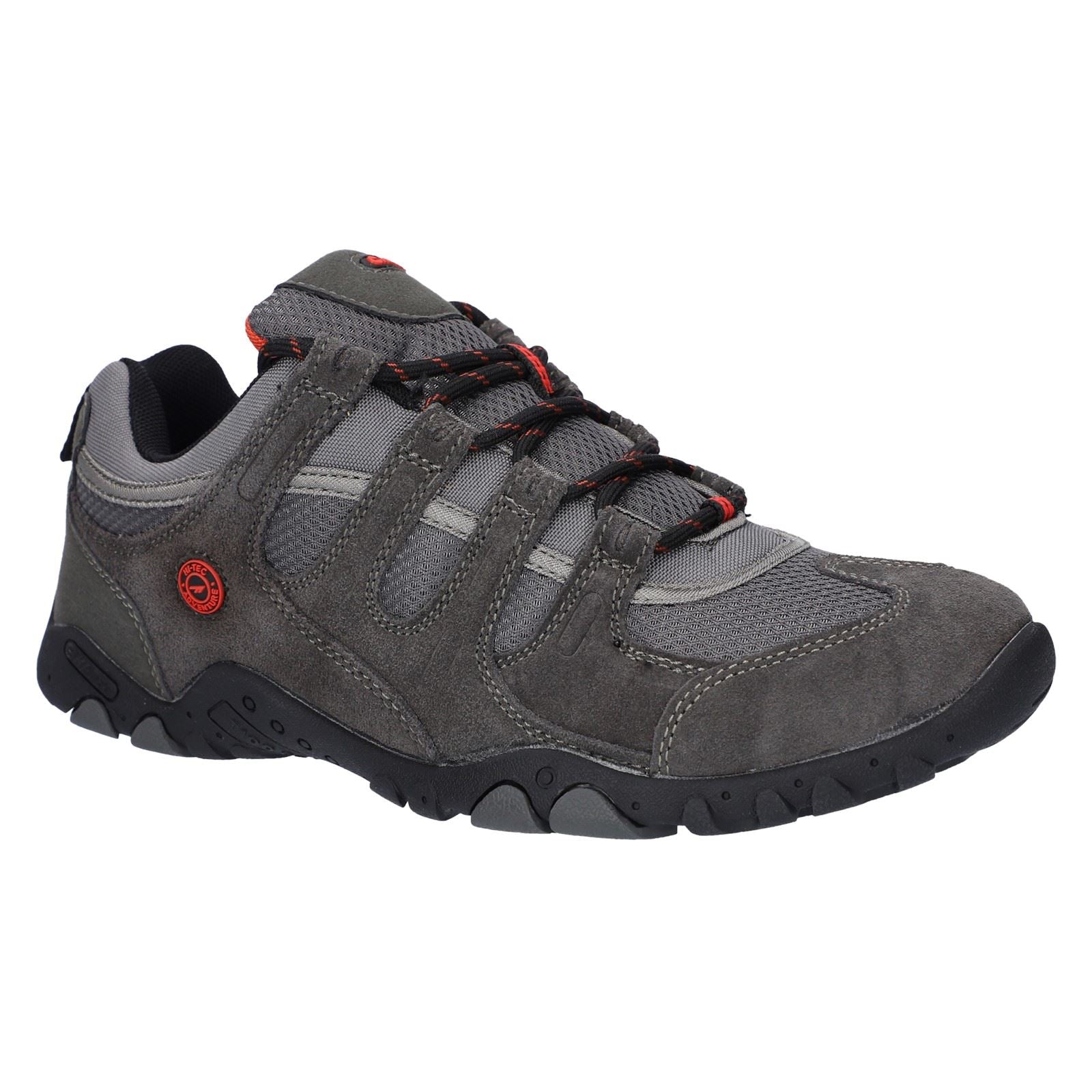Hi-Tec Quadra II Herren Wanderschuhe Aus Wildleder In Anthrazit/Zingy Rot