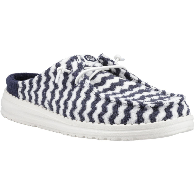 HEYDUDE Wendy Slip Terry Stripe Polyester Damen Navy Blazer/Egret Mules