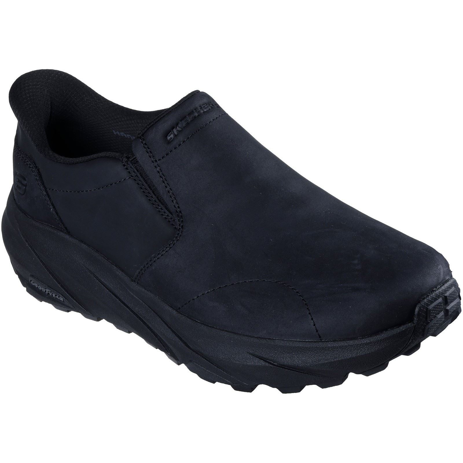 Skechers Conner Rayne Herrenschwarze Lederslipper