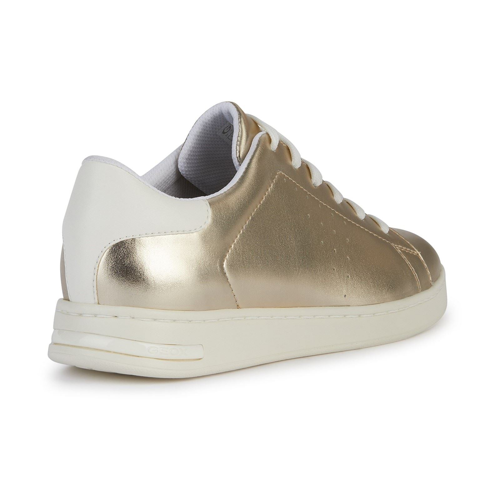Geox D Jaysen B Faux Leder Damen Sneakers Lichtgold/Optik Weiß