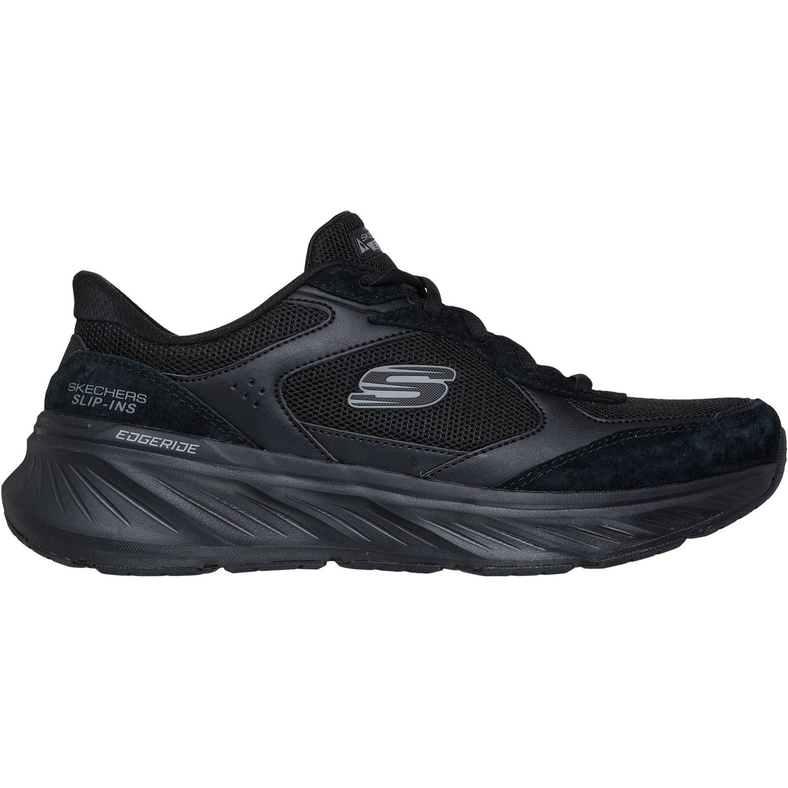 Skechers Edgeride Erlon Leder Herren Schwarze Sneakers