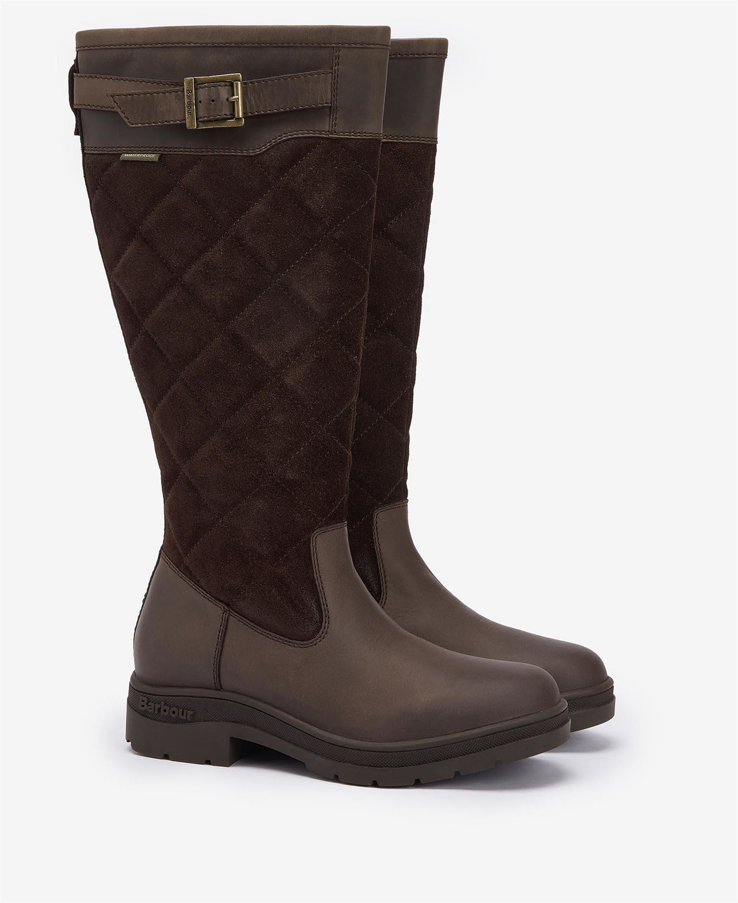 Barbour Oak Tall Damenstiefel Aus Braunem Wildleder