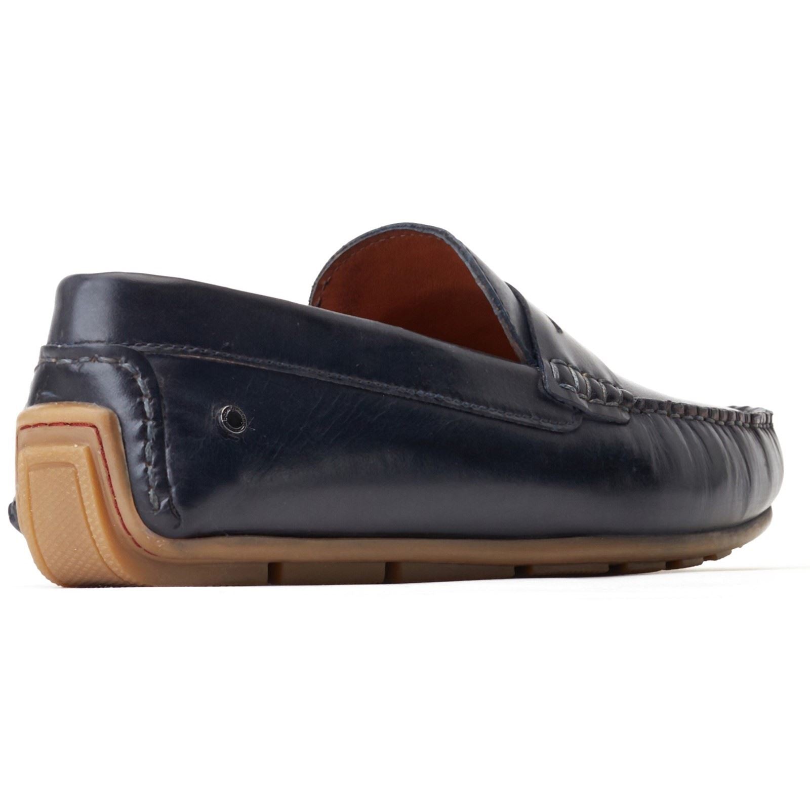 Base London Collins Leder Herren Marineblaue Slipper