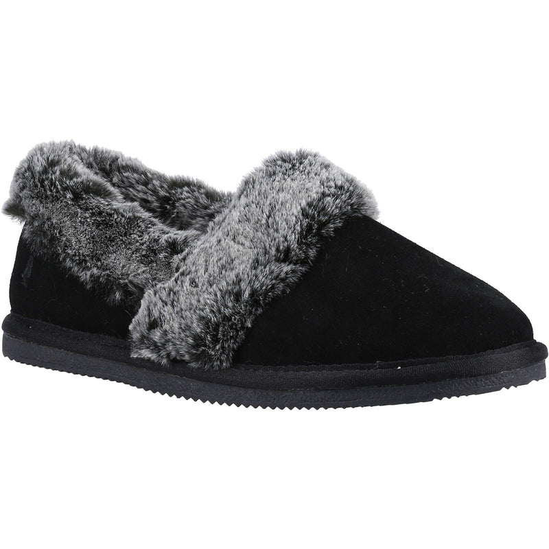Hush Puppies Ariel Wildleder Damen Hausschuhe In Schwarz