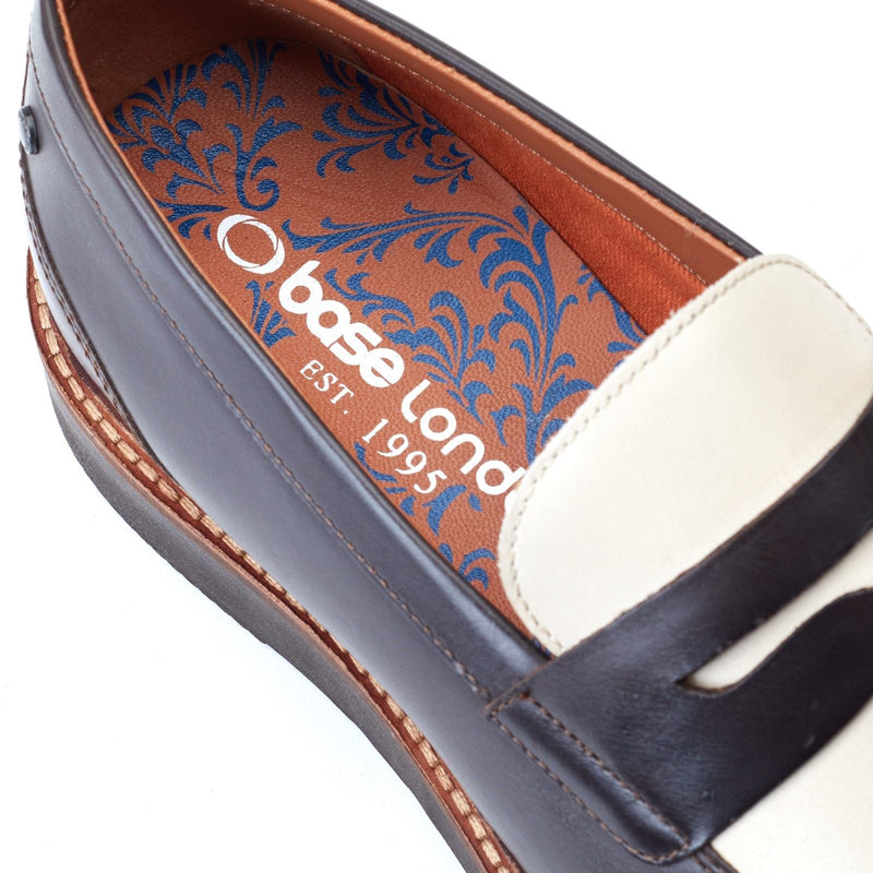 Base London Sid Herren Mokassins Aus Braun/Beigem Leder