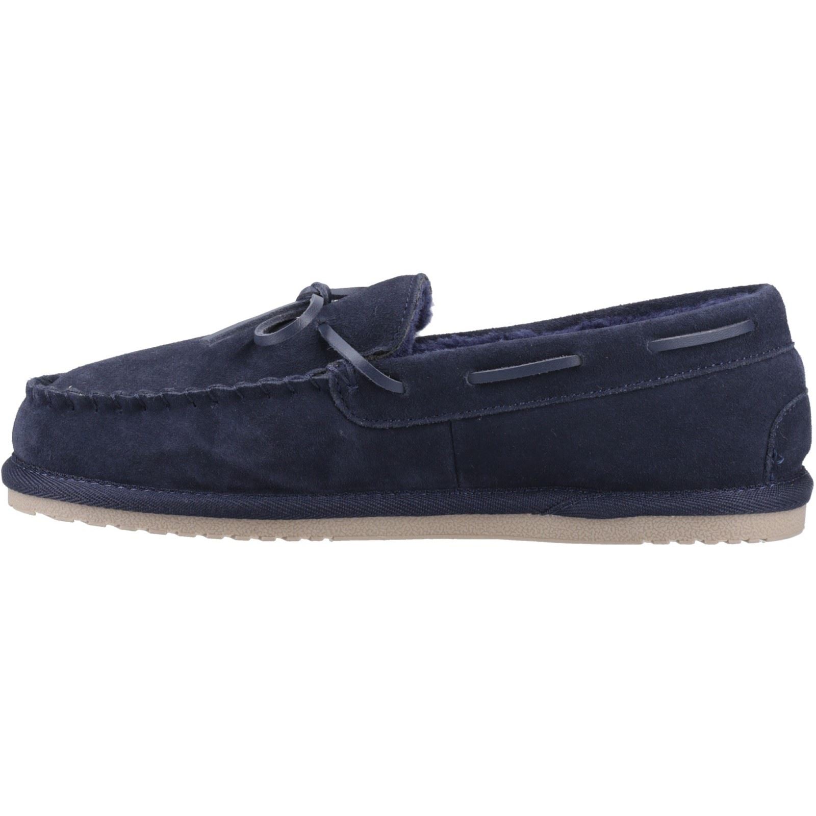 Hush Puppies Abraham Herren Hausschuhe aus Veloursleder in Marineblau