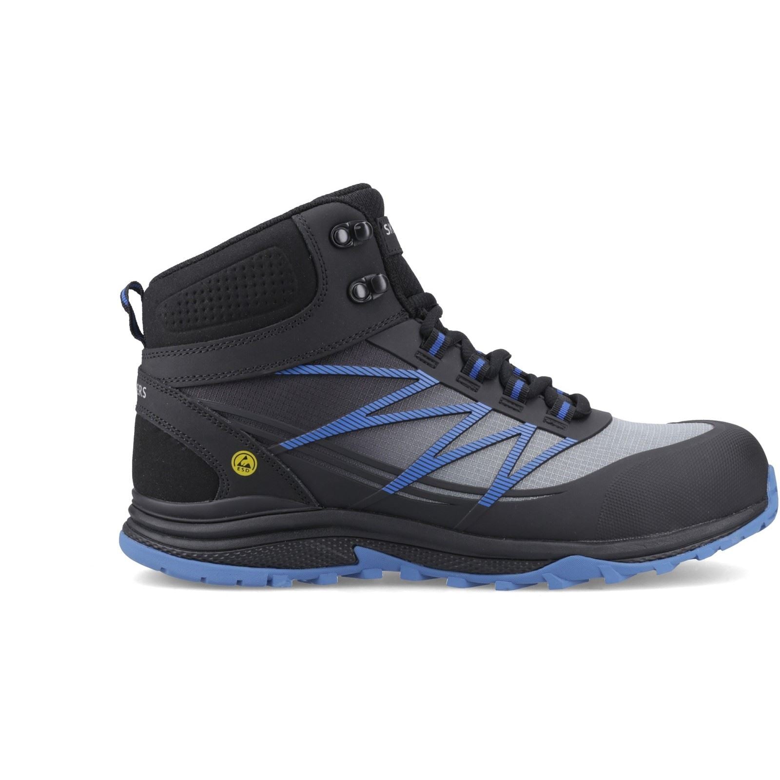 Skechers Workwear Puxal Firmle Leder Herren Schwarz/Blaue Sicherheitsschuhe