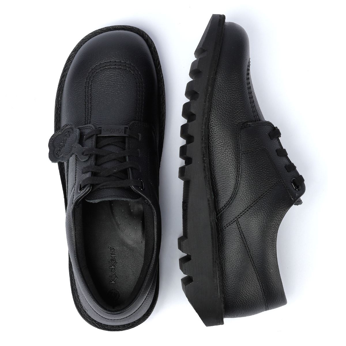 Kickers Kick Lo Tumble Leder Schwarze Schuhe