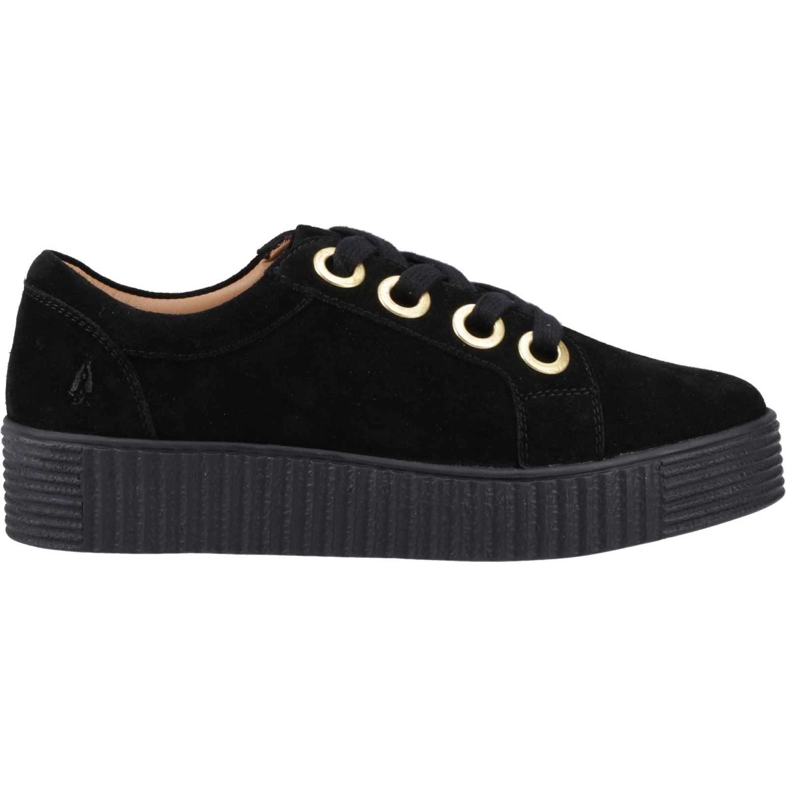 Hush Puppies Tamsin Suede Damenschwarze Turnschuhe