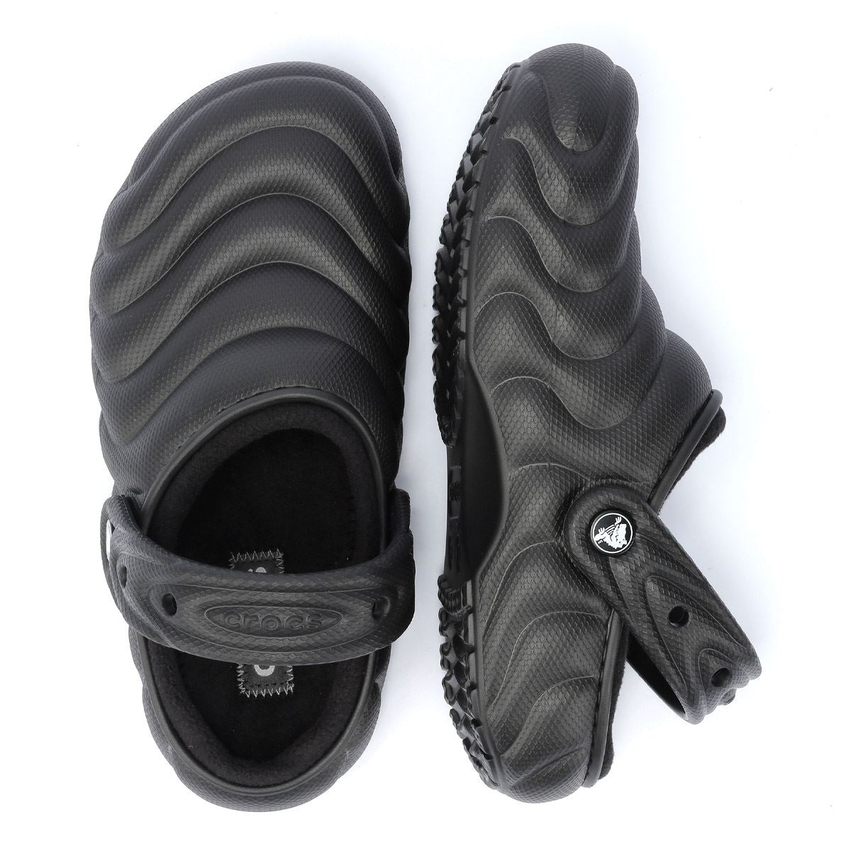Crocs Classic Lined Overpuff Damen Schwarze Schuhe