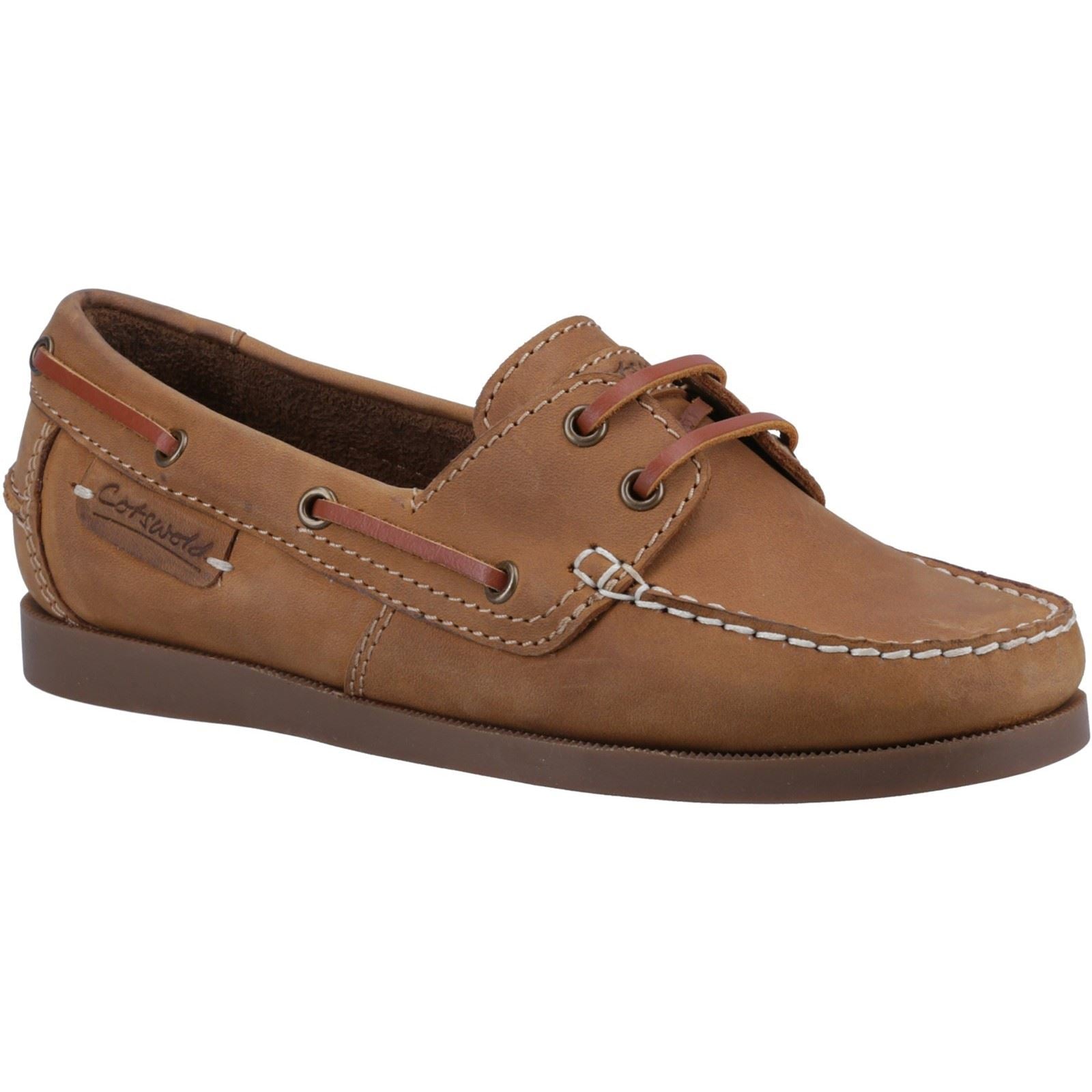Cotswold Waterlane Leder Damen Bootsschuhe In Kamelfarbe