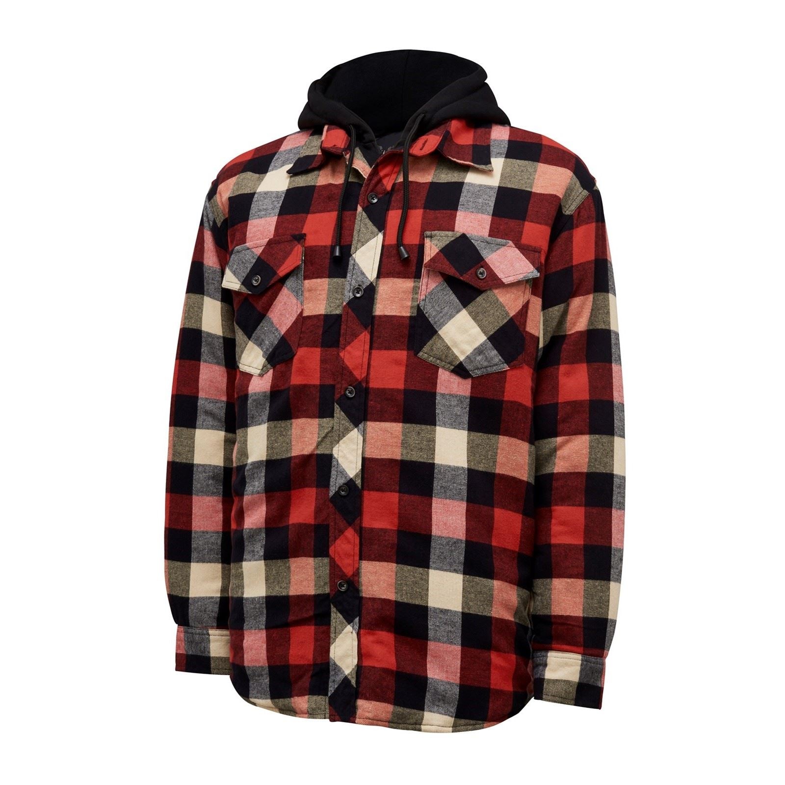 Hard Yakka Quilted Flannel Shacket Herren Rotes Hemdjacke