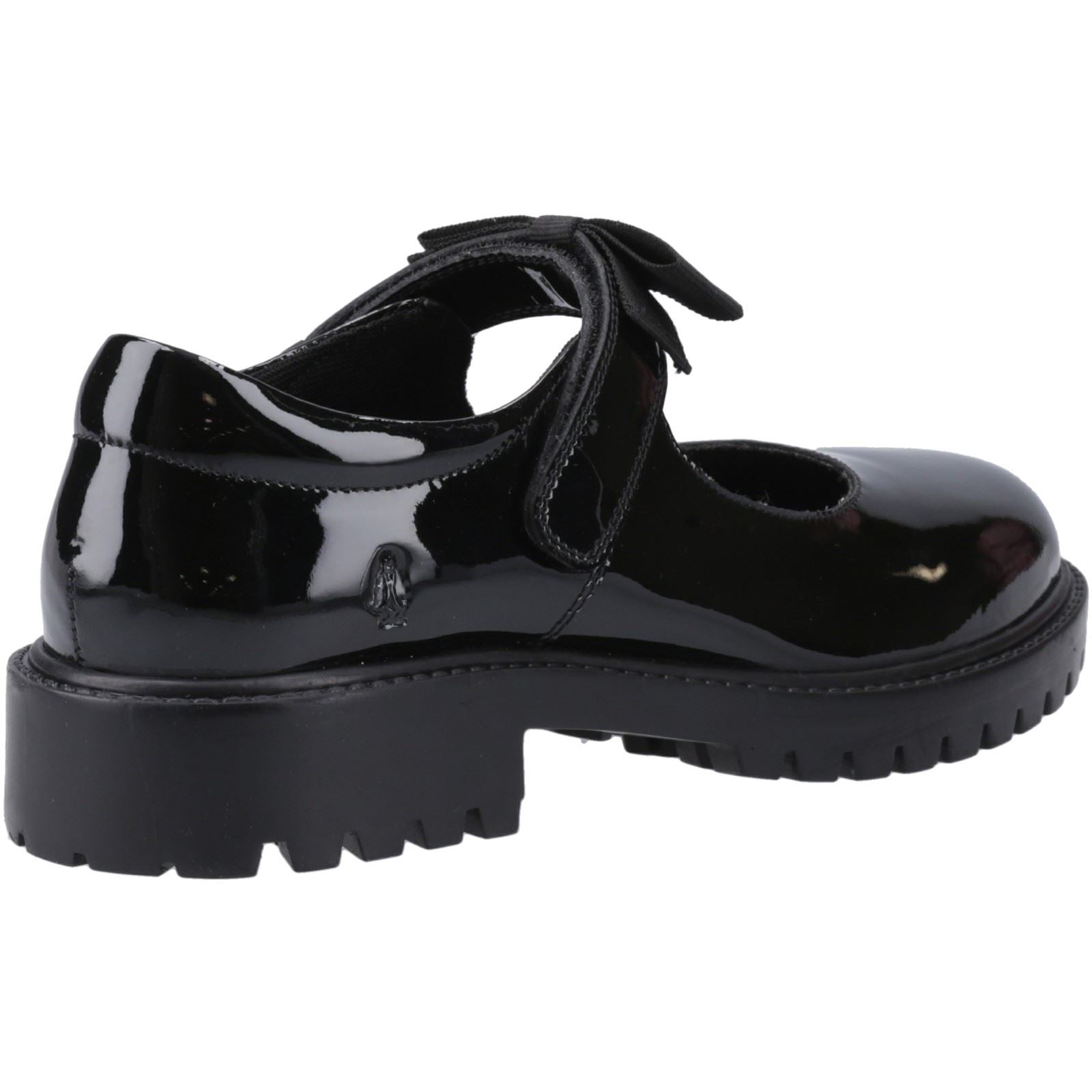 Hush Puppies Astrid Bow Mädchenschuhe Aus Schwarzem Leder