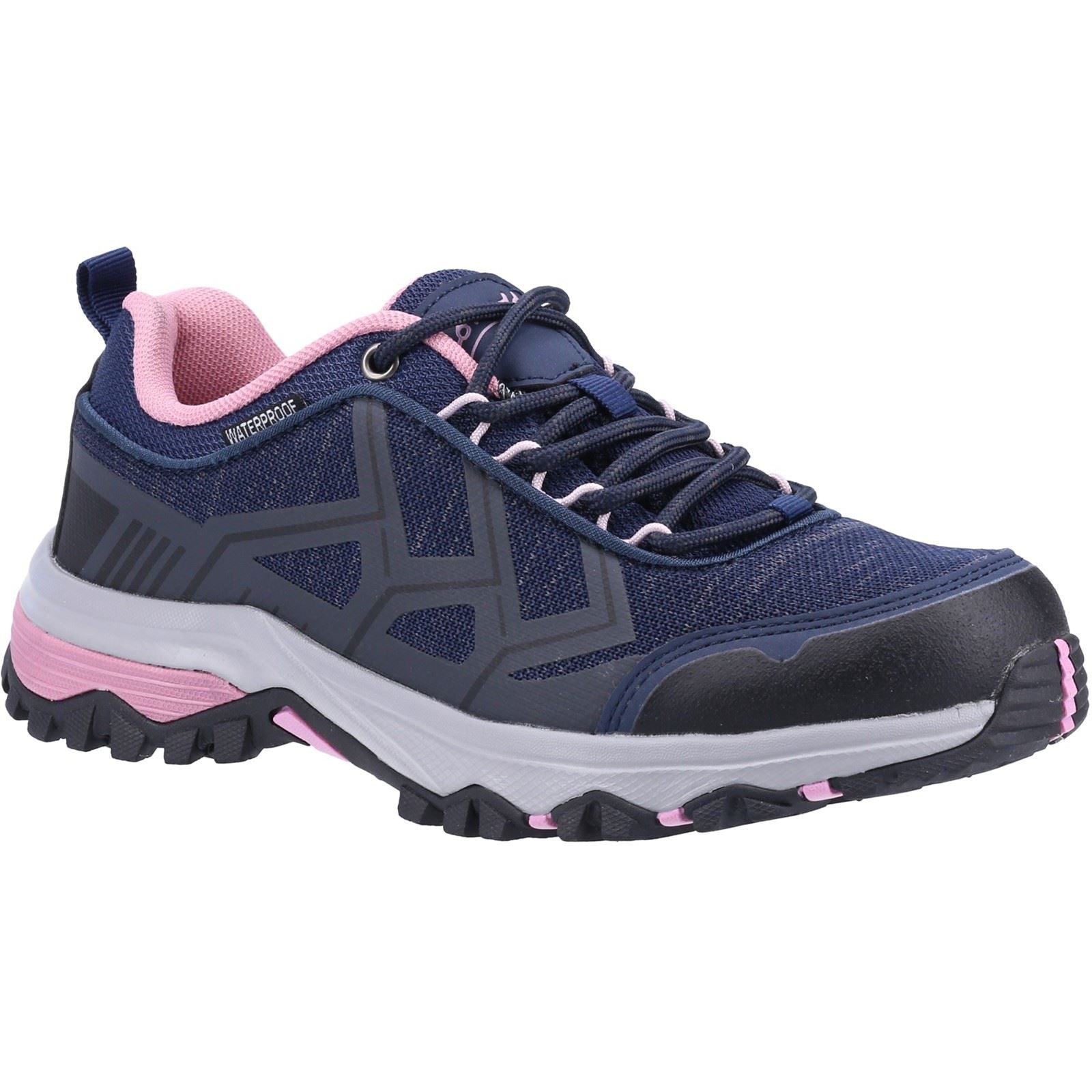 Cotswold Wychwood Low Recyceltes Kunststoff+Synthetisches Pu Damen Wanderschuhe In Marine/Rosa