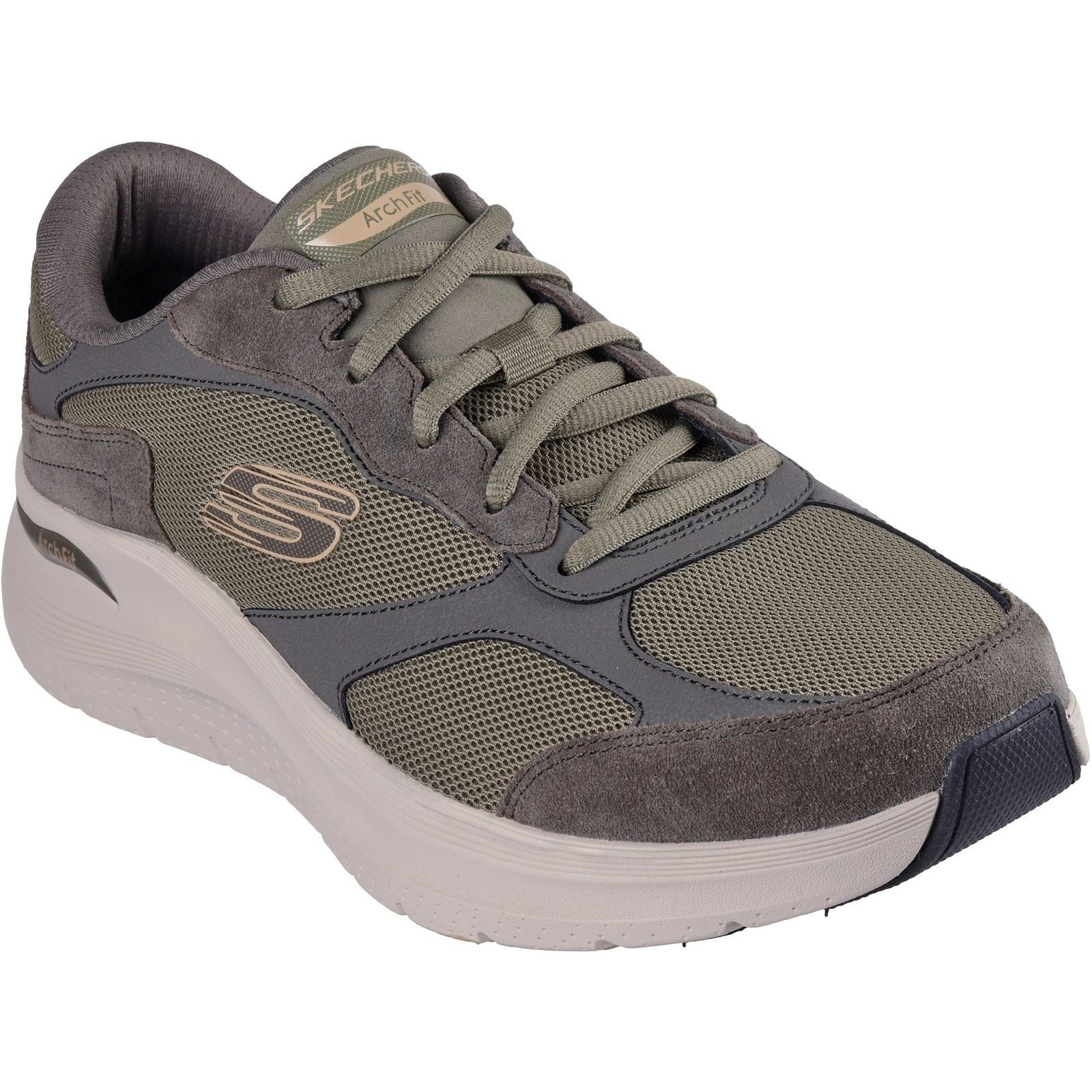 Skechers Arch Fit 2.0 The Keep Leder Herren Olivgrüne Sneakers