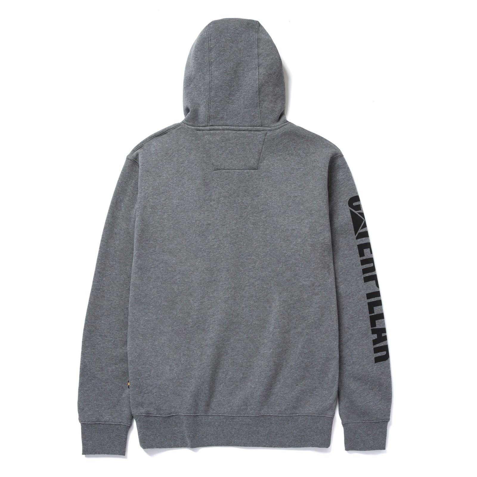 Caterpillar Trademark Banner Baumwoll Herren Graues Kapuzensweatshirt