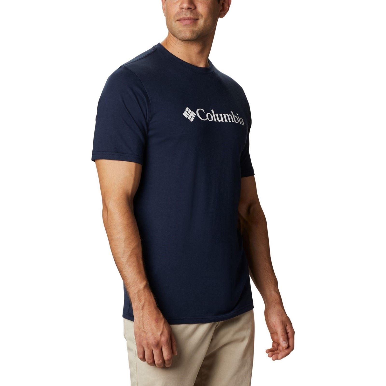 Columbia CSC Basic Logo Short Sleeve Baumwoll Herrenblaue T-Shirts Mit Kurzen Ärmeln