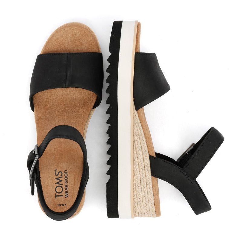 TOMS Diana Damen Keilabsatzschuhe Aus Schwarzem Leder