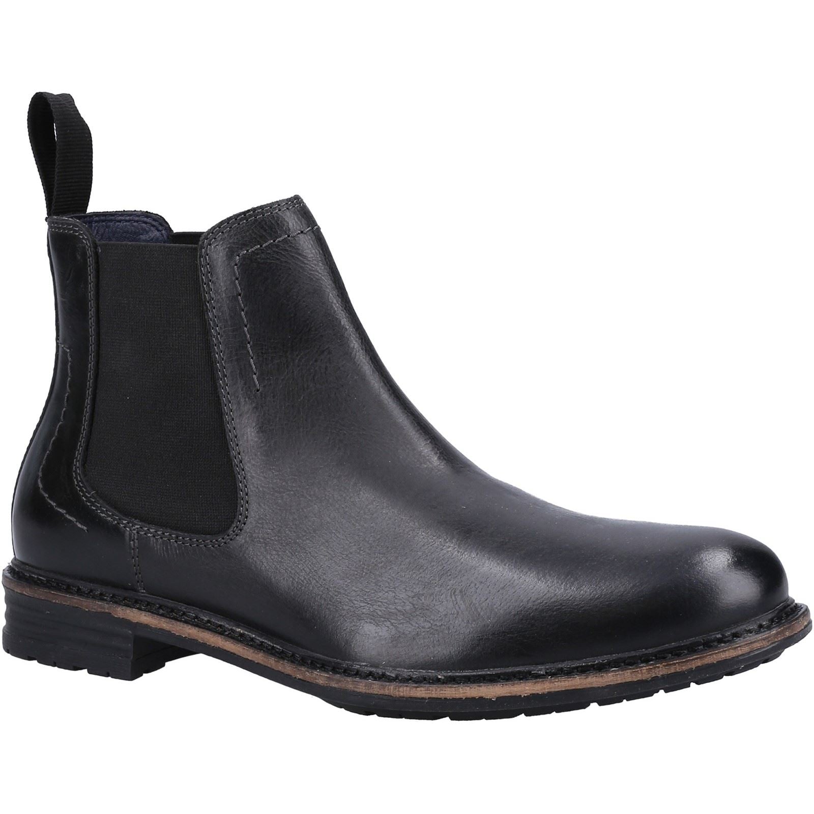 Hush Puppies Justin Chelsea Schwarze Farbe Herrenlederstiefel