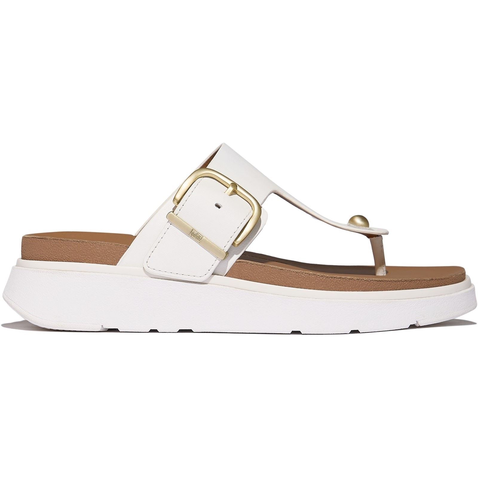 Fitflop Gen-FF Toe-Post Leder Damen Urban Weiße Sandalen