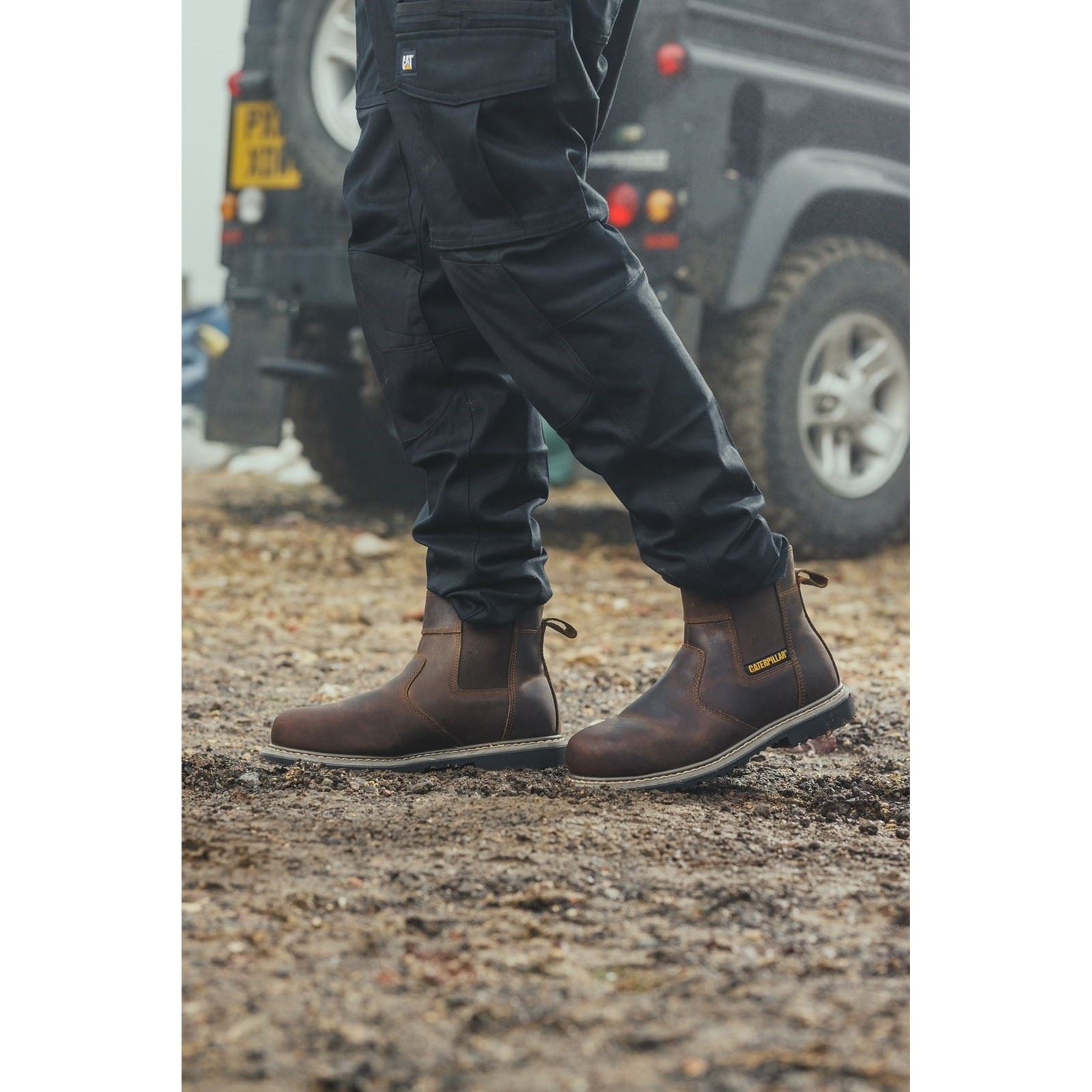Caterpillar Powerplant Händler Nubuck Braun Sicherheitsschuhe