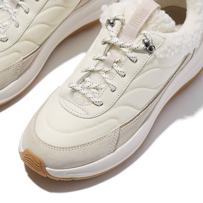 Fitflop F-Mode Flow Wildleder Damen Creme Mix Sneakers