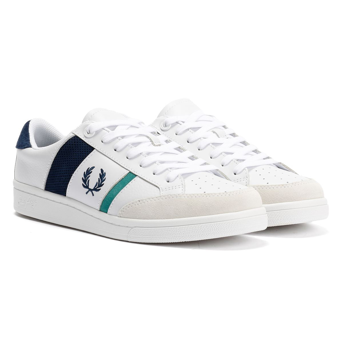 Fred Perry B725 Leder Herren Weiße Sneakers