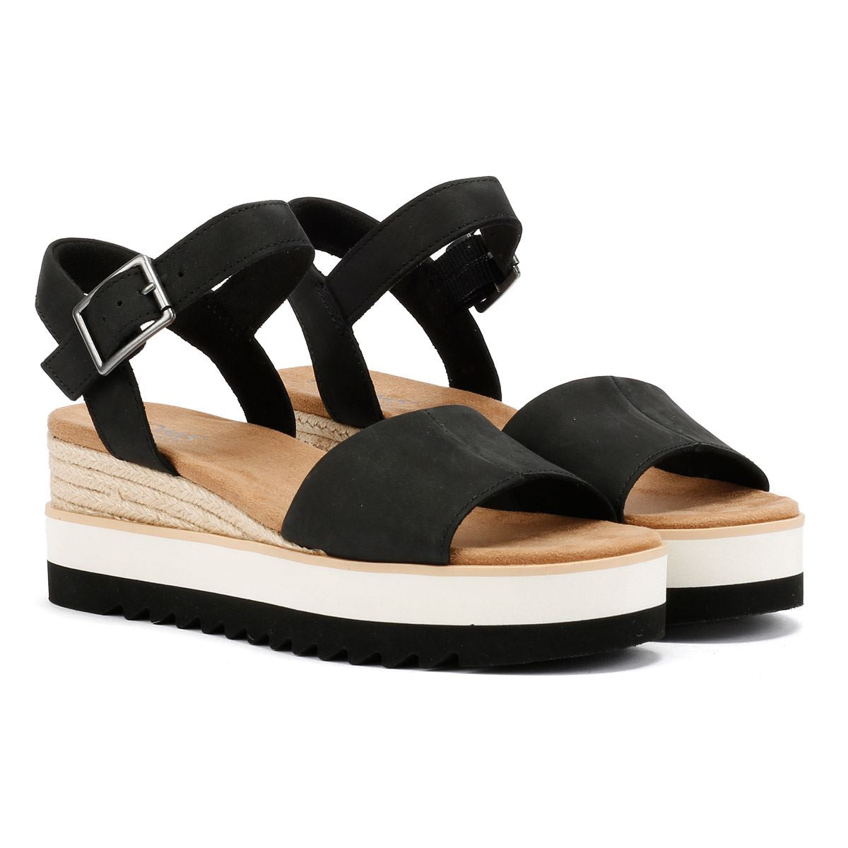 TOMS Diana Damen Keilabsatzschuhe Aus Schwarzem Leder