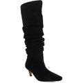 Dune Saunders Leder Damen Schwarze Farbe Absätze Knielange Stiefel
