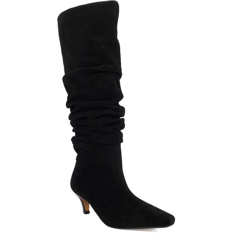 Dune Saunders Leder Damen Schwarze Farbe Absätze Knielange Stiefel
