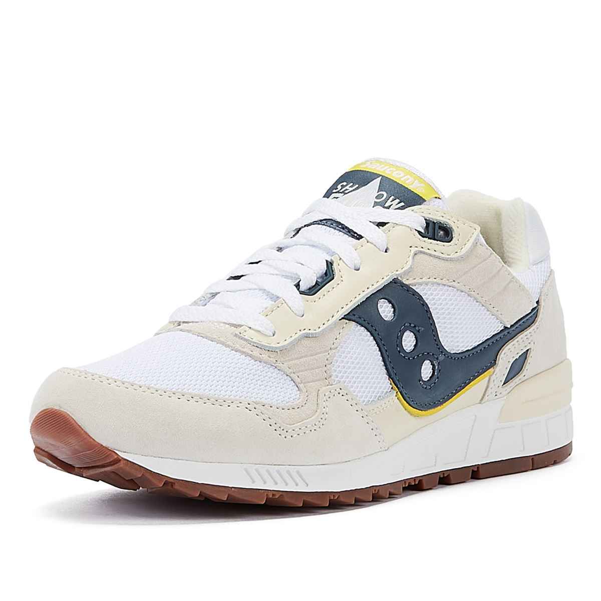 Saucony Shadow 5000 Weiße/Blaue Wildlederturnschuhe