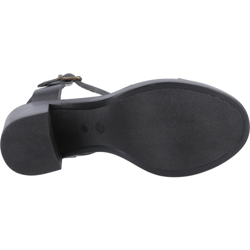 Hush Puppies Georgia Damen Sandalen Aus Schwarzem Vollleder