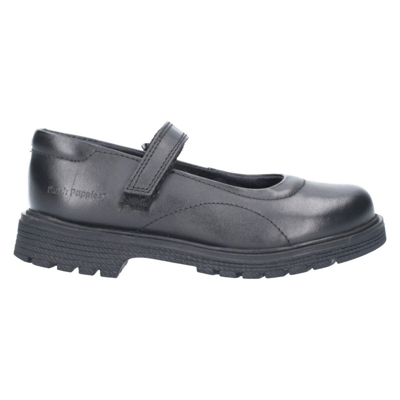 Hush Puppies Tally Junior Mädchenschuhe Aus Schwarzem Leder