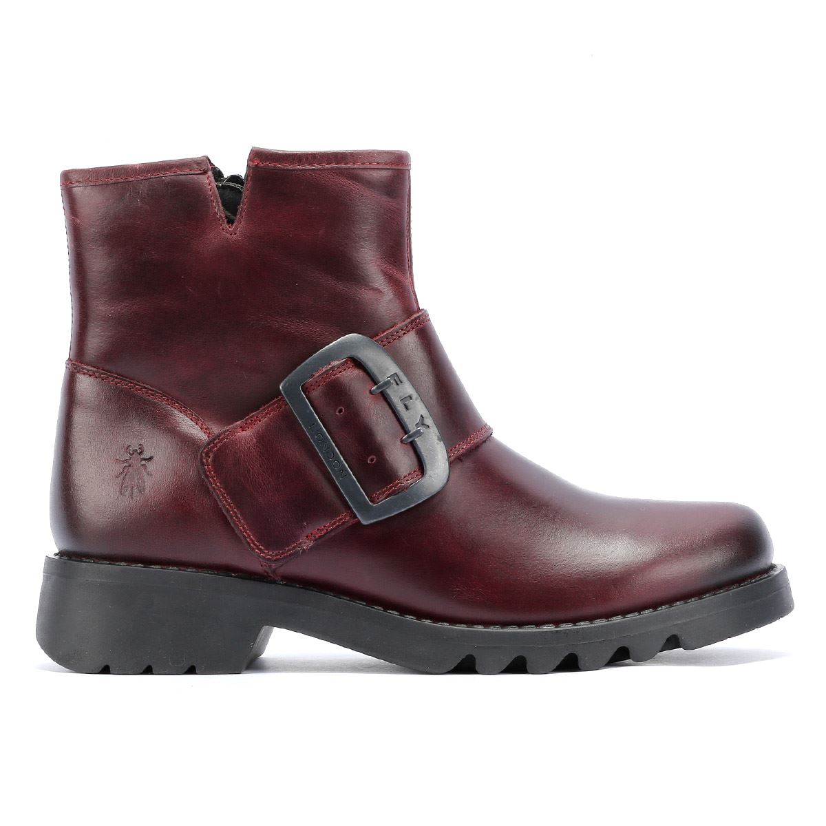 Fly London Rily Leder Damen Rote Stiefel