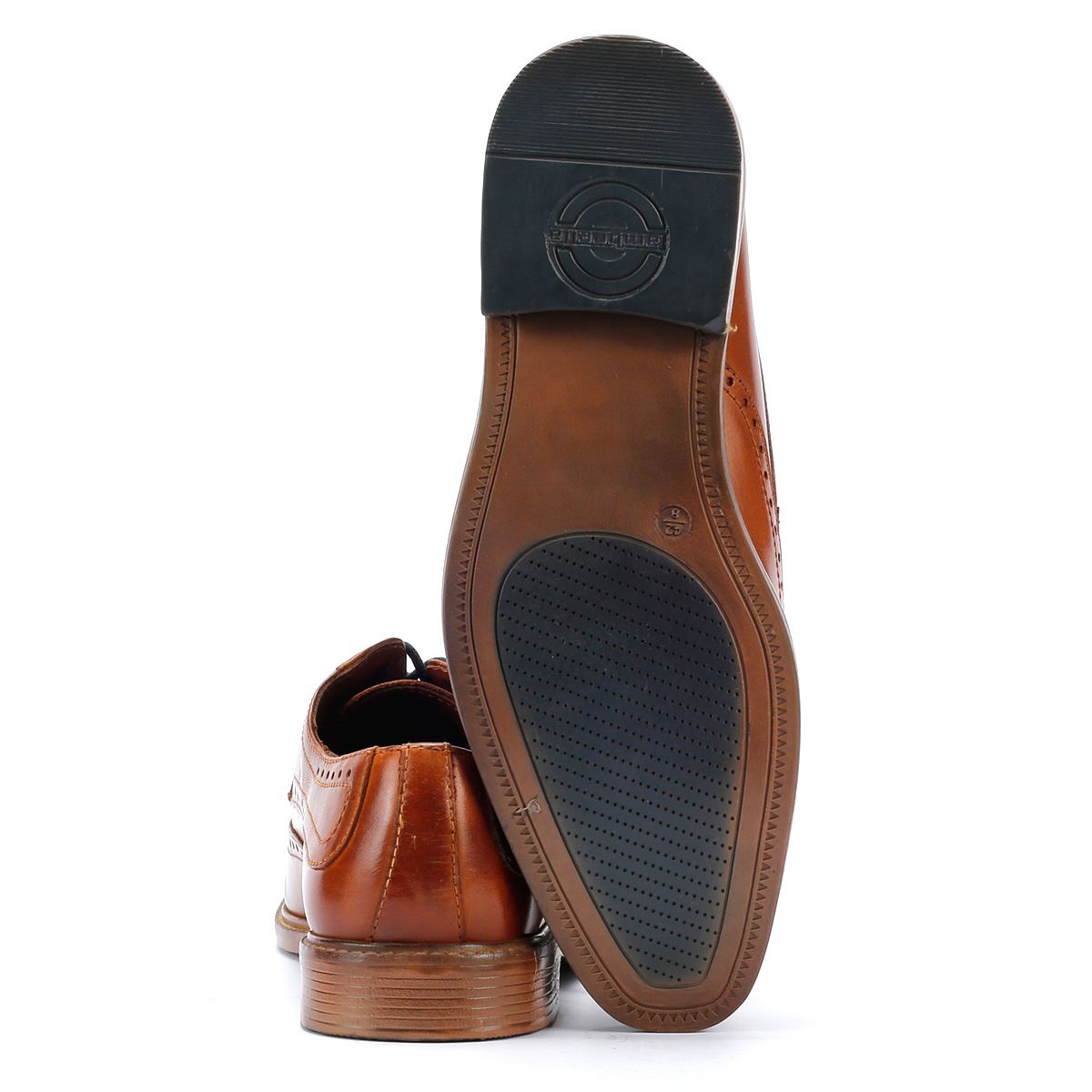 Lambretta Harvey Brogue Herren-Schnürschuhe Aus Braunem Leder